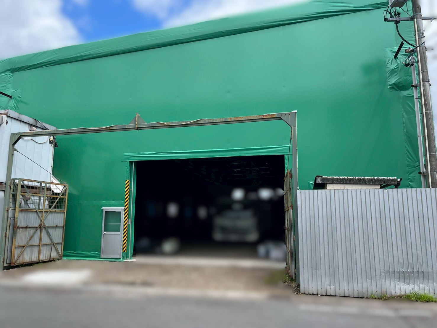 テント倉庫の施工事例の写真