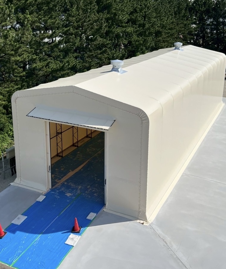 テント倉庫の施工事例の写真