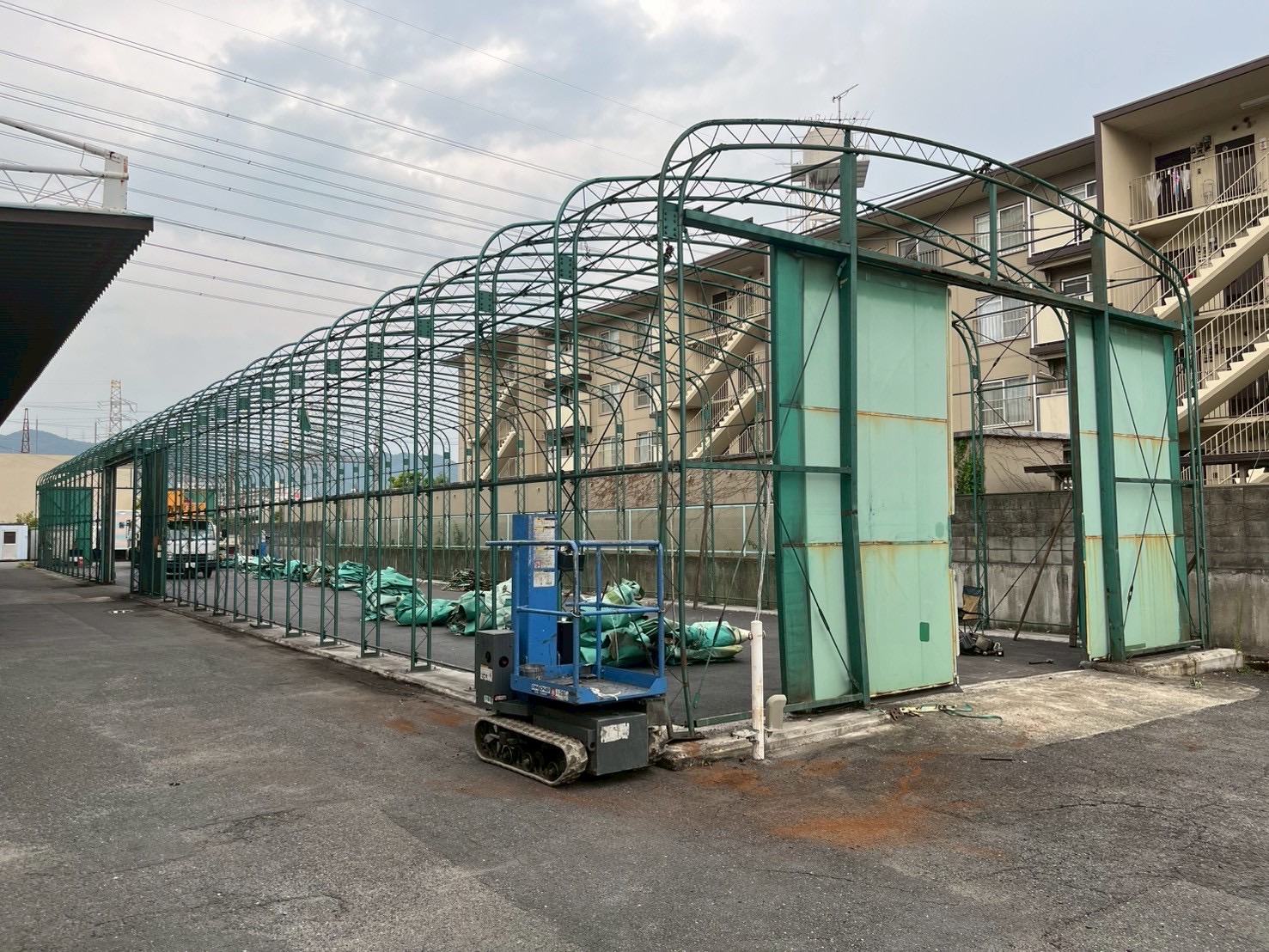 テント倉庫の施工事例の写真