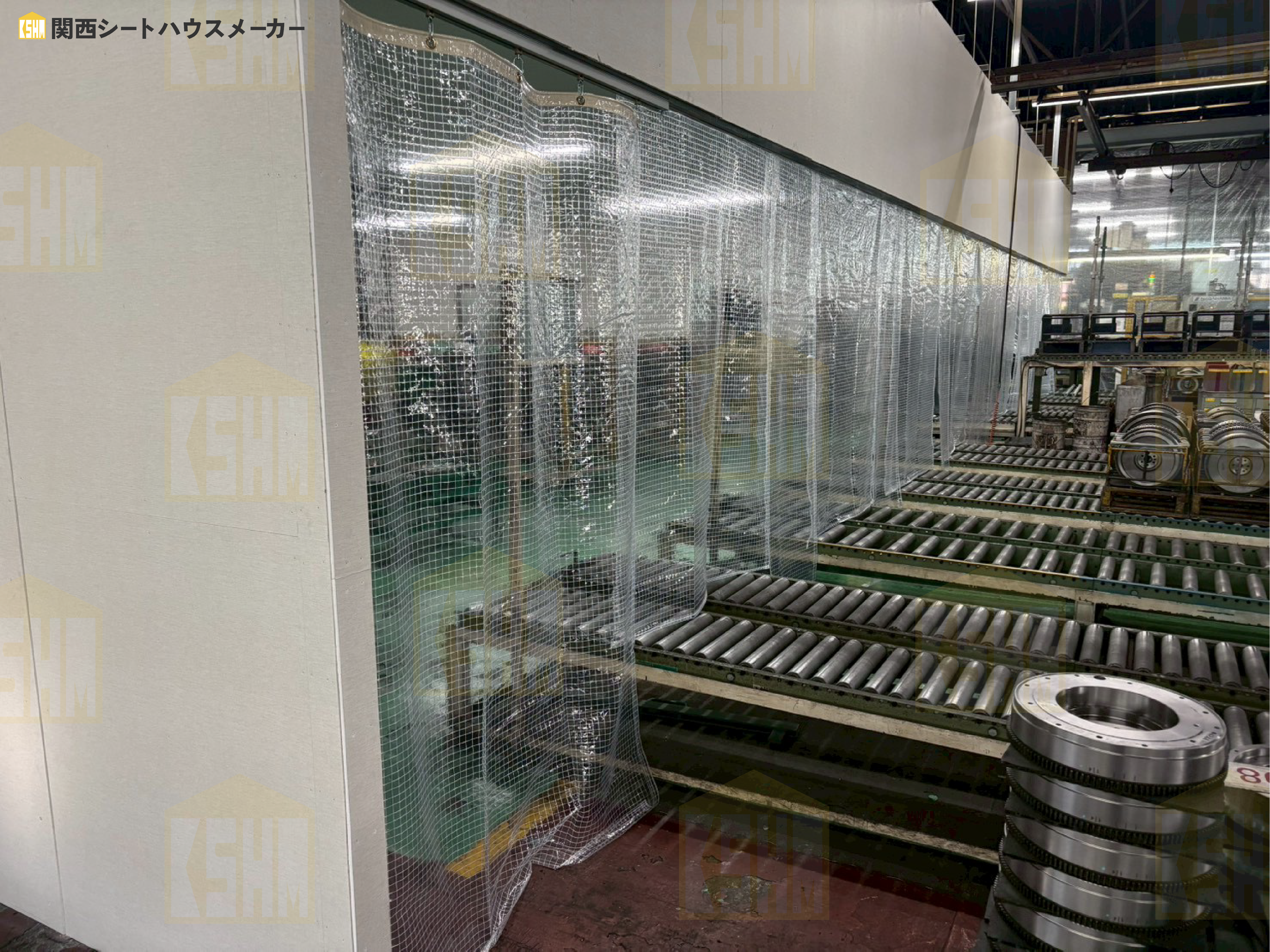 テント倉庫の施工事例の写真